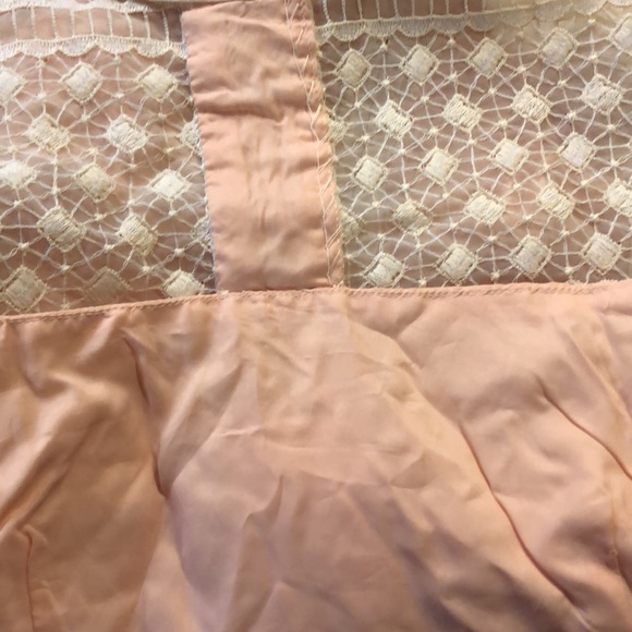 Vintage 1940’s Pink Midi Sheath Wiggle Dress Collared Embroidered Lace Overlay - Picture 13 of 14